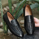 NICHE Black Hand Weaved Kolhapuri Loafer (Extra Comfortable)