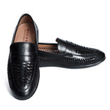 NICHE Black Hand Weaved Kolhapuri Loafer (Extra Comfortable)