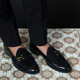 NICHE Black Patent Dazzle Hooked Loafers