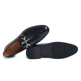 NICHE Black Python Print Horsebit Loafers