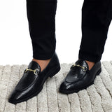 NICHE Black Python Print Horsebit Loafers