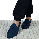 NICHE Blue Suede Dapper Tassel Loafers