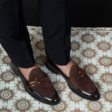 NICHE Brown Patent Dazzle Hooked Loafers