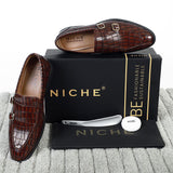 NICHE Cherry Croco Pattern Luxurious Double Monk