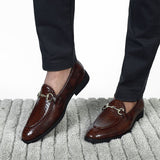 NICHE Cherry Python Print Horsebit Loafers