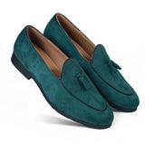 NICHE Green Suede Dapper Tassel Loafers