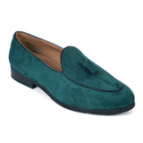 NICHE Green Suede Dapper Tassel Loafers