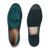 NICHE Green Suede Dapper Tassel Loafers