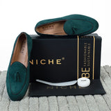 NICHE Green Suede Dapper Tassel Loafers