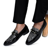 NICHE Black Patent Pablo Horsebit Loafers