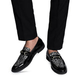 NICHE Black Patent Pablo Horsebit Loafers