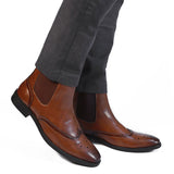 NICHE Russet Brogue Designer Chelsea Boot