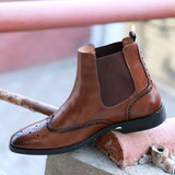 NICHE Russet Brogue Designer Chelsea Boot