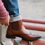 NICHE Russet Brogue Designer Chelsea Boot