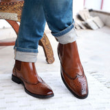 NICHE Russet Brogue Designer Chelsea Boot