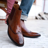 NICHE Russet Brogue Designer Chelsea Boot