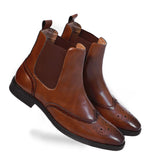 NICHE Russet Brogue Designer Chelsea Boot