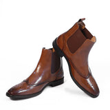 NICHE Russet Brogue Designer Chelsea Boot