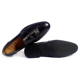 NICHE BLACK SEMI BROGUE TASSEL LOAFER