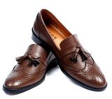 NICHE Brown Semi Brogue Tassel Loafer