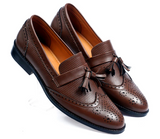 NICHE Brown Semi Brogue Tassel Loafer